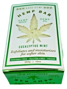 Boho Hemp Bar Soap Eucalyptus Mint with Hemp Seeds & Oil 10oz/283g